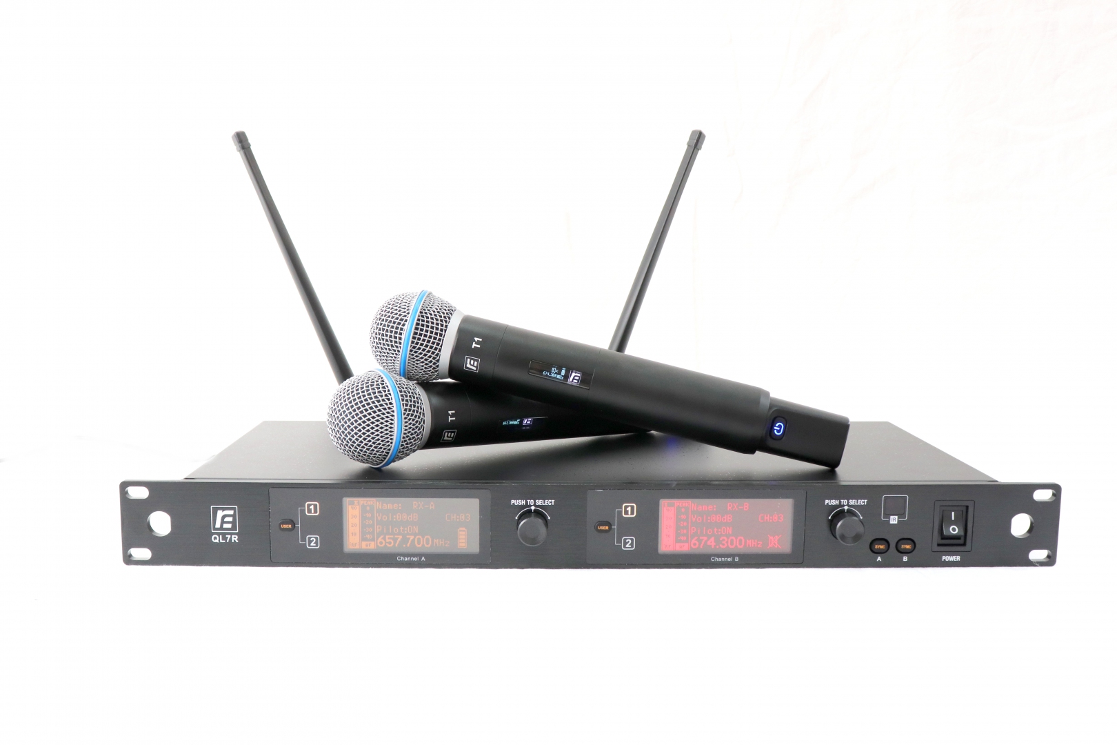 RFIntell QL7R/T1-A 651,800-683,400 МГц 2-канальная радиосистема с 2-мя ручными микрофонами в Липецкой области